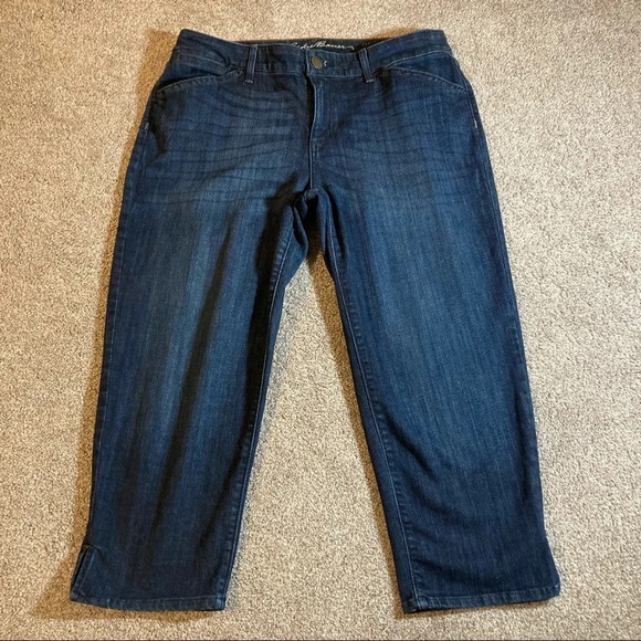 Eddie Bauer Curvy Capri Stretch Dark Wash 10 - Picture 1 of 16